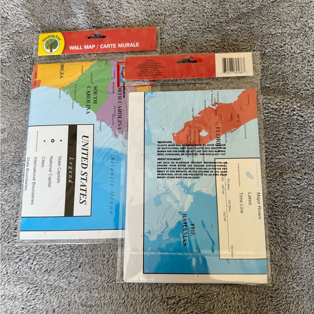 United States Wall Maps (2) by [Brand] - Multicolor